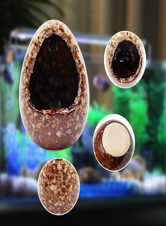 MHLLGN Fish Tank Decorations, 2 Pack Ceramic Broken Egg Ornaments, Aquarium Accessories, Decor for Fish Tank, Aquarium Decoration - Image 4